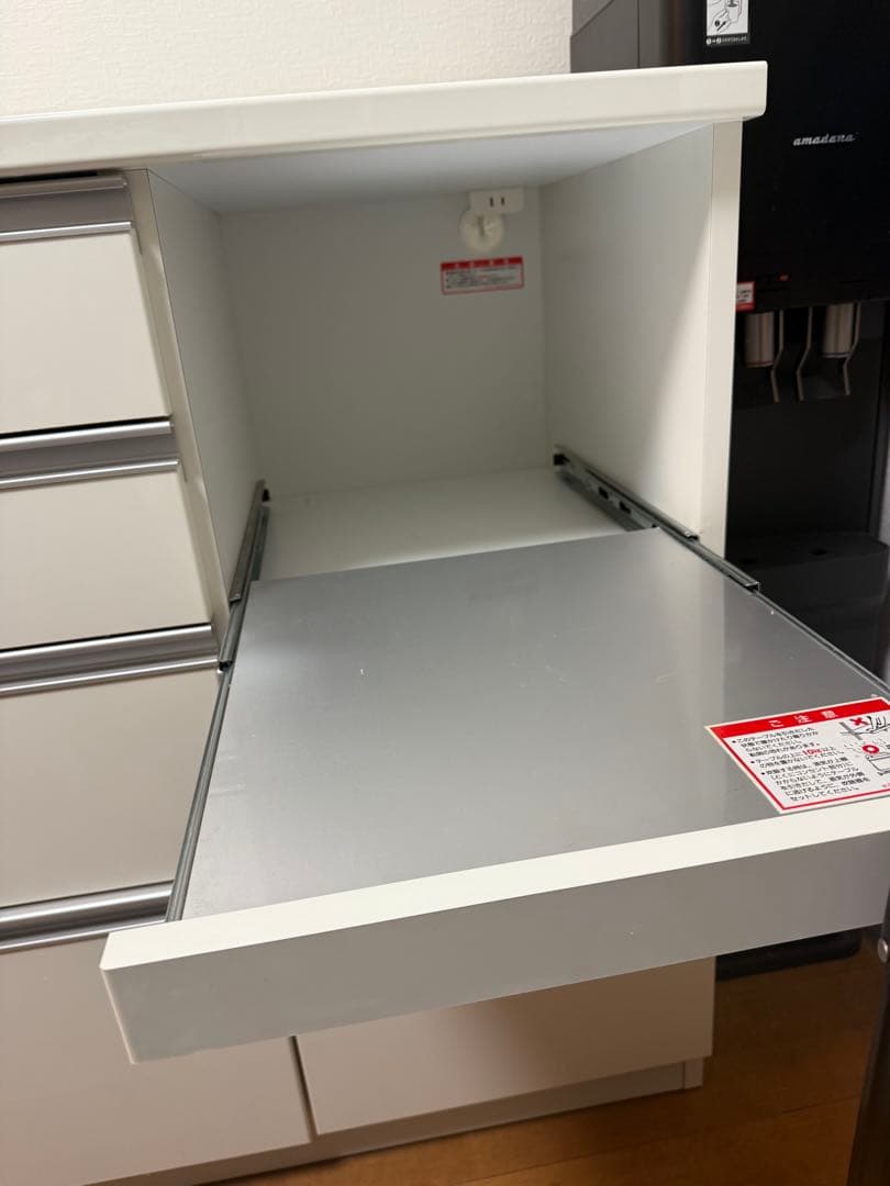 高橋木工所　ホワイトカップボード（プレファW120Mカウンター）