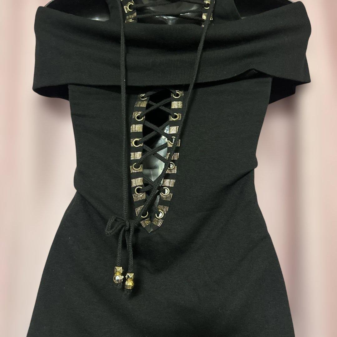 未使用　希少！　d.i.a オフショルダー タイトフィット トップス 黒