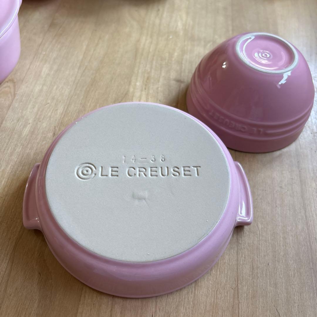 【お値下げ】ル・クルーゼ　 グリーン、ピンク、タパスディッシュ、ライスボウル4点