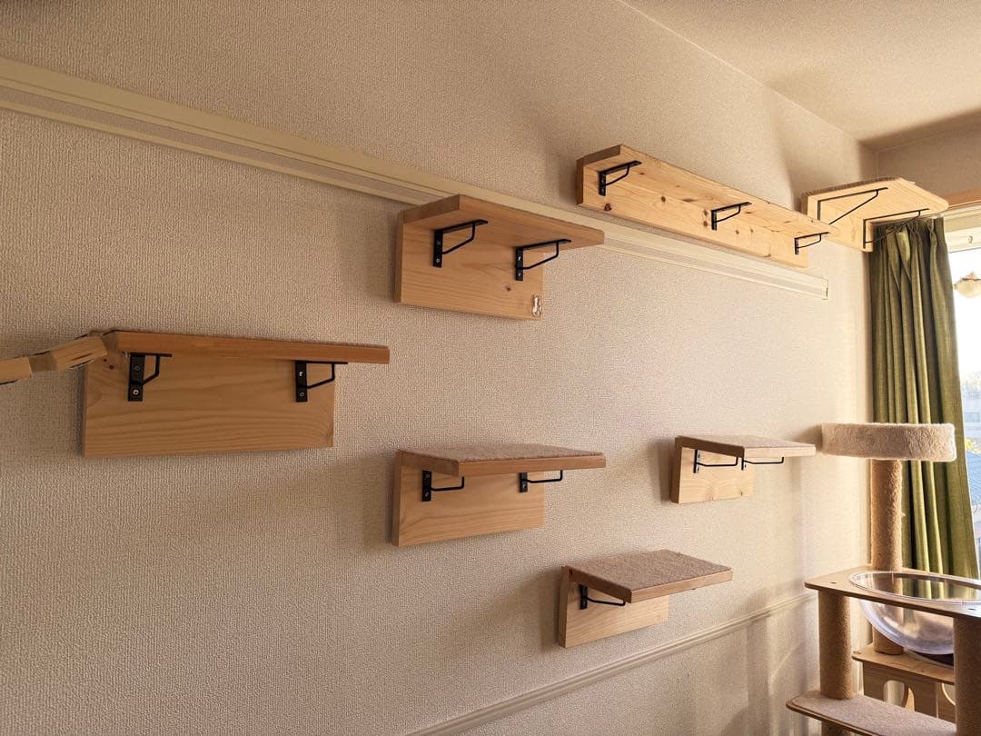 跡が目立たないから賃貸OK！DIYキャットウォーク/キャットステップ大量セット