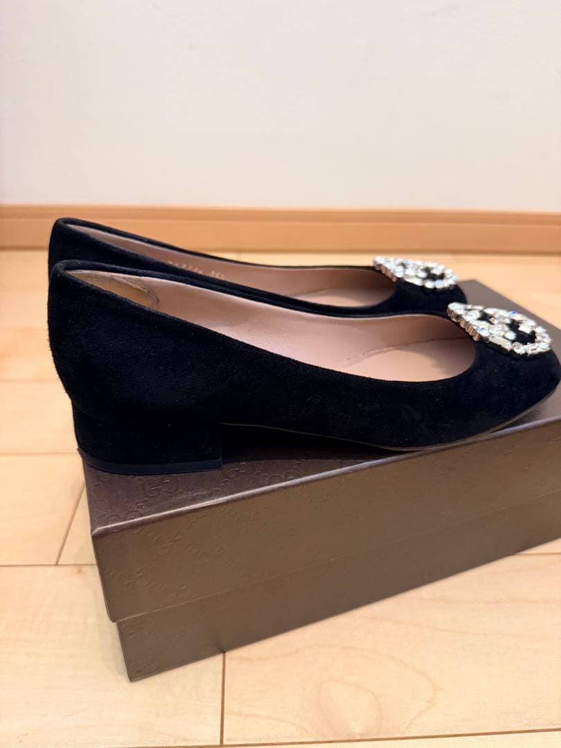 GUCCI グッチ/GGクリスタルビジューフラットシューズ/サイズ35 1/2