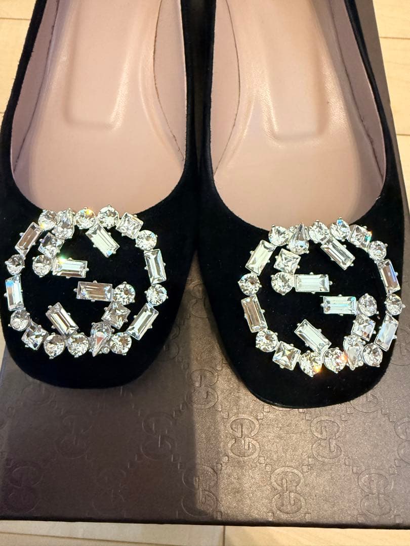 GUCCI グッチ/GGクリスタルビジューフラットシューズ/サイズ35 1/2