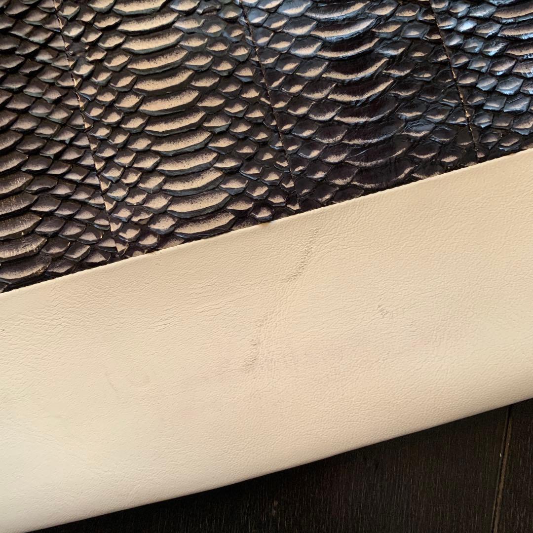 【希少】セリーヌ　パイソン　ラムスキン　ソロクラッチ　バイカラー　ポーチ