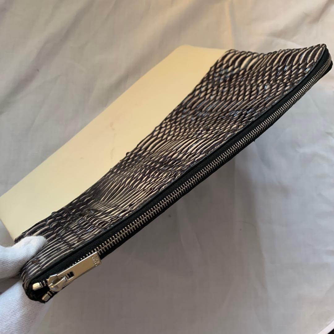 【希少】セリーヌ　パイソン　ラムスキン　ソロクラッチ　バイカラー　ポーチ