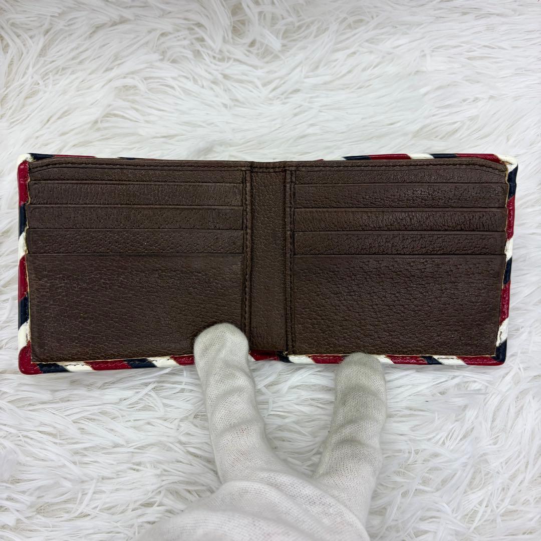 希少／美品✨グッチ　二つ折り　ナイトクーリエ　PVC UFO　レザー　茶