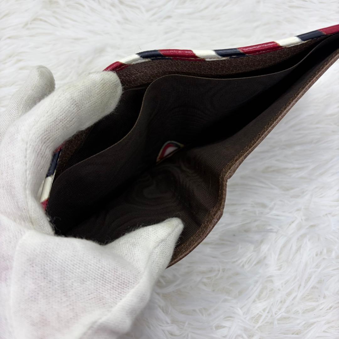 希少／美品✨グッチ　二つ折り　ナイトクーリエ　PVC UFO　レザー　茶