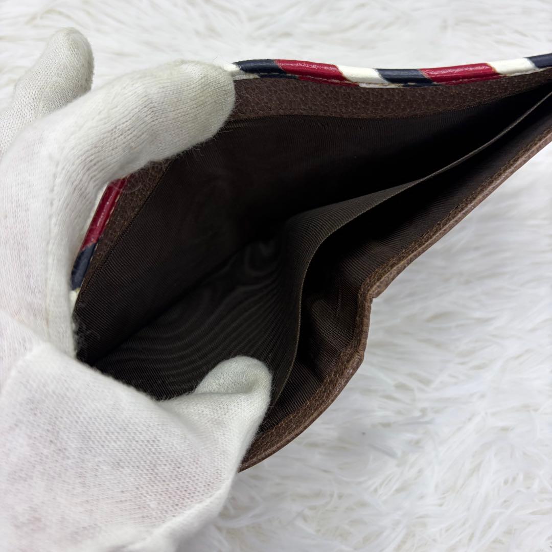 希少／美品✨グッチ　二つ折り　ナイトクーリエ　PVC UFO　レザー　茶