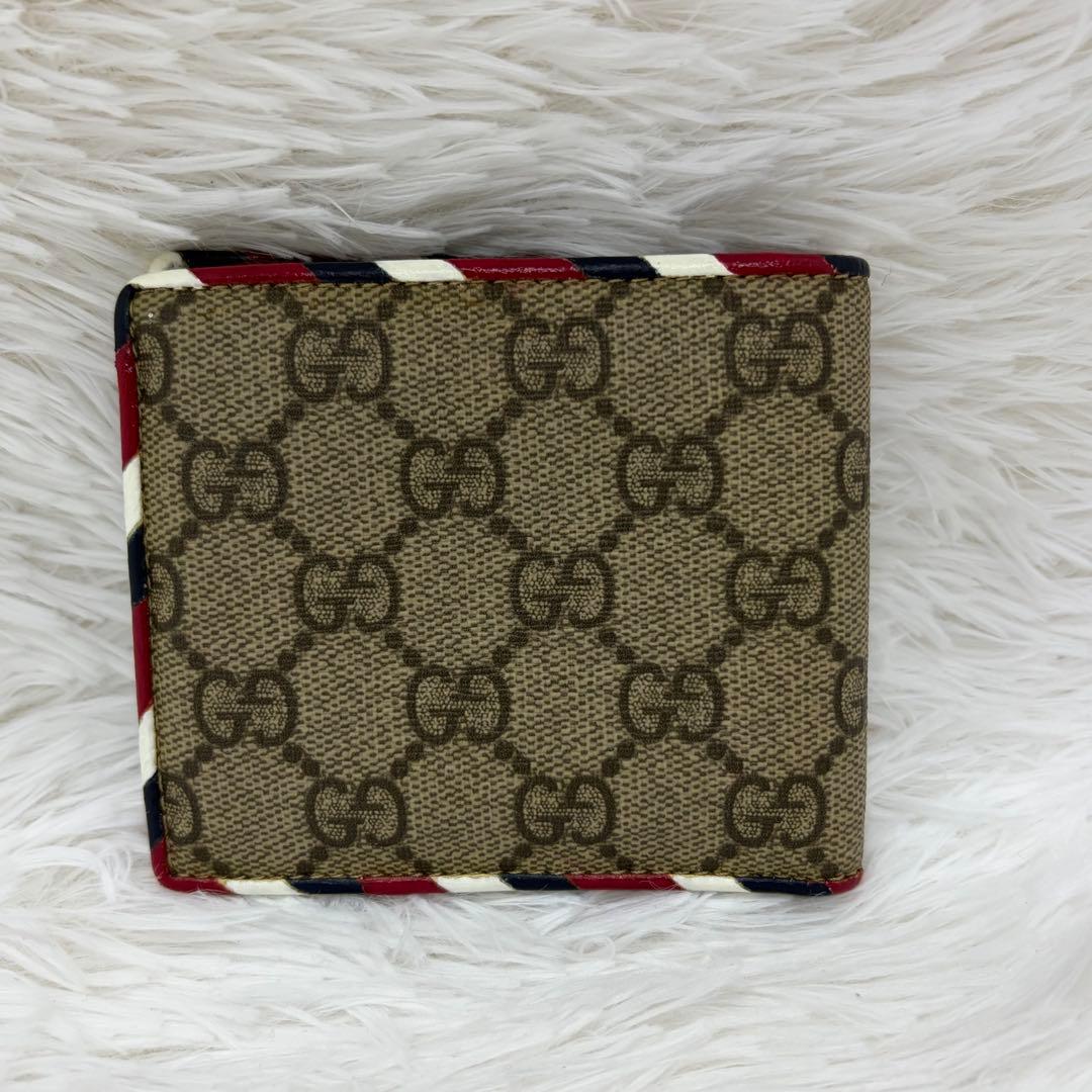 希少／美品✨グッチ　二つ折り　ナイトクーリエ　PVC UFO　レザー　茶