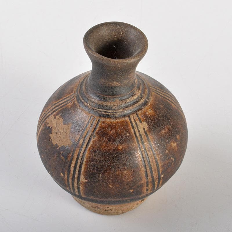 Maiko　タイ古陶磁　スンコロク　宋胡録　褐色釉　小壷　N　6241