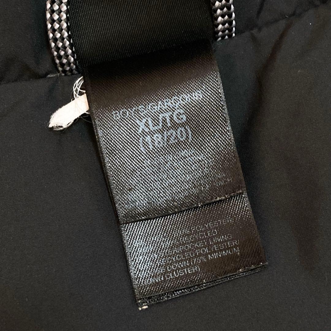 ザノースフェイス ダウン 刺繍ロゴ 黒 ブラックボーイズXL 0649