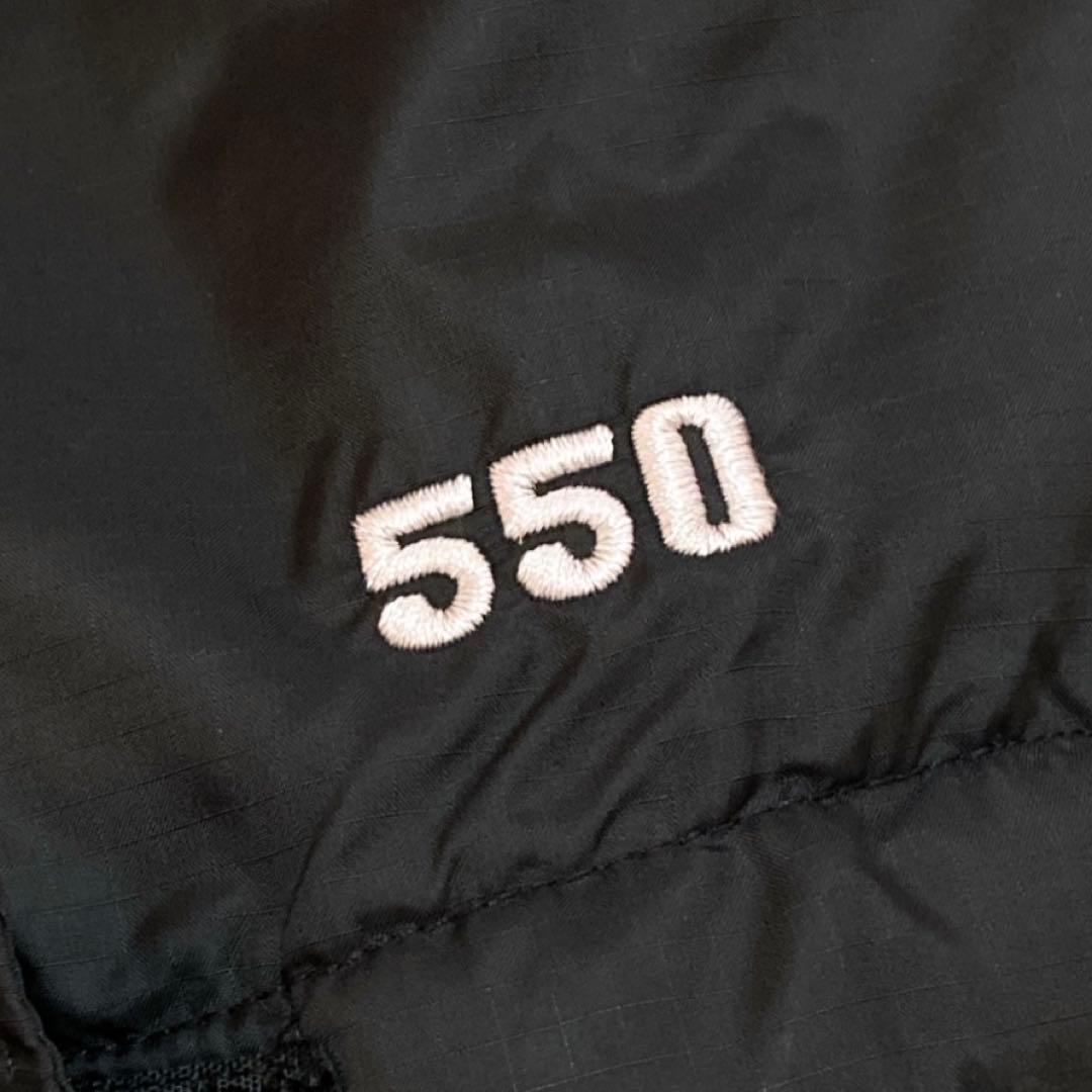 ザノースフェイス ダウン 刺繍ロゴ 黒 ブラックボーイズXL 0649