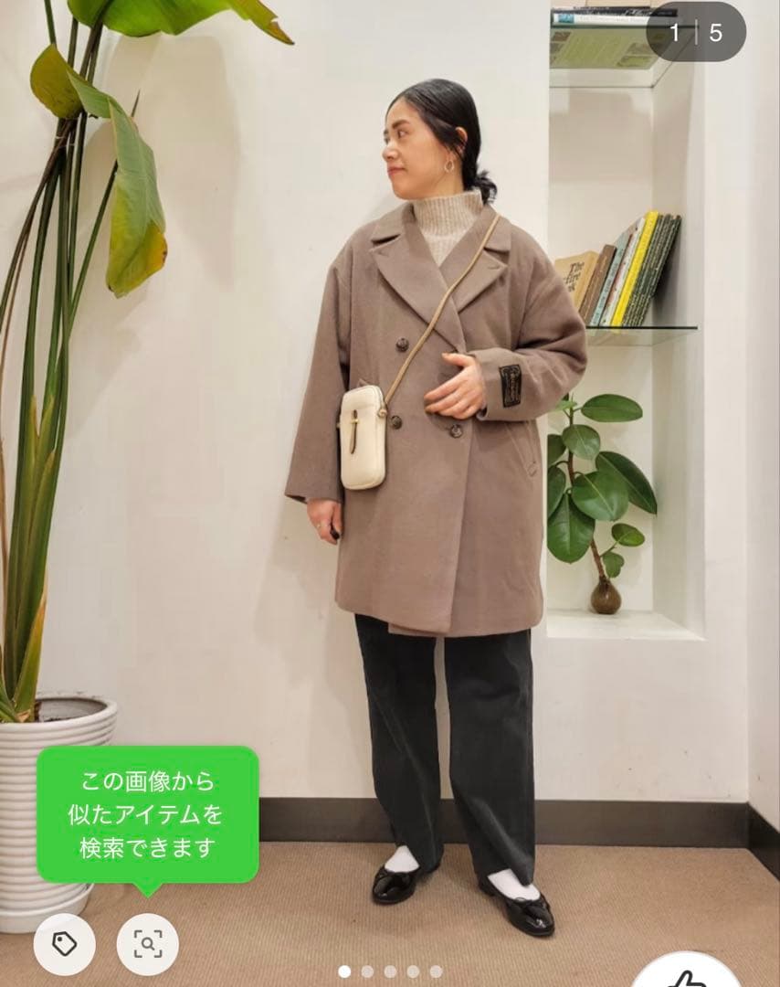 アーバンリサーチドアーズJAPAN FABRIC ミドルコート　モカ　Mサイズ