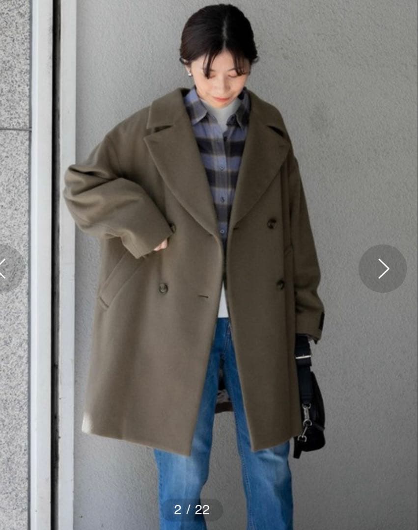 アーバンリサーチドアーズJAPAN FABRIC ミドルコート　モカ　Mサイズ