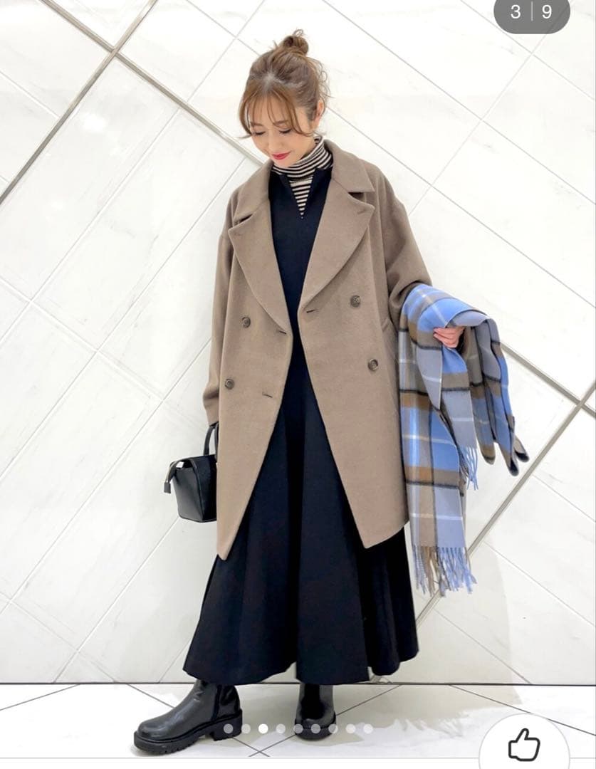 アーバンリサーチドアーズJAPAN FABRIC ミドルコート　モカ　Mサイズ