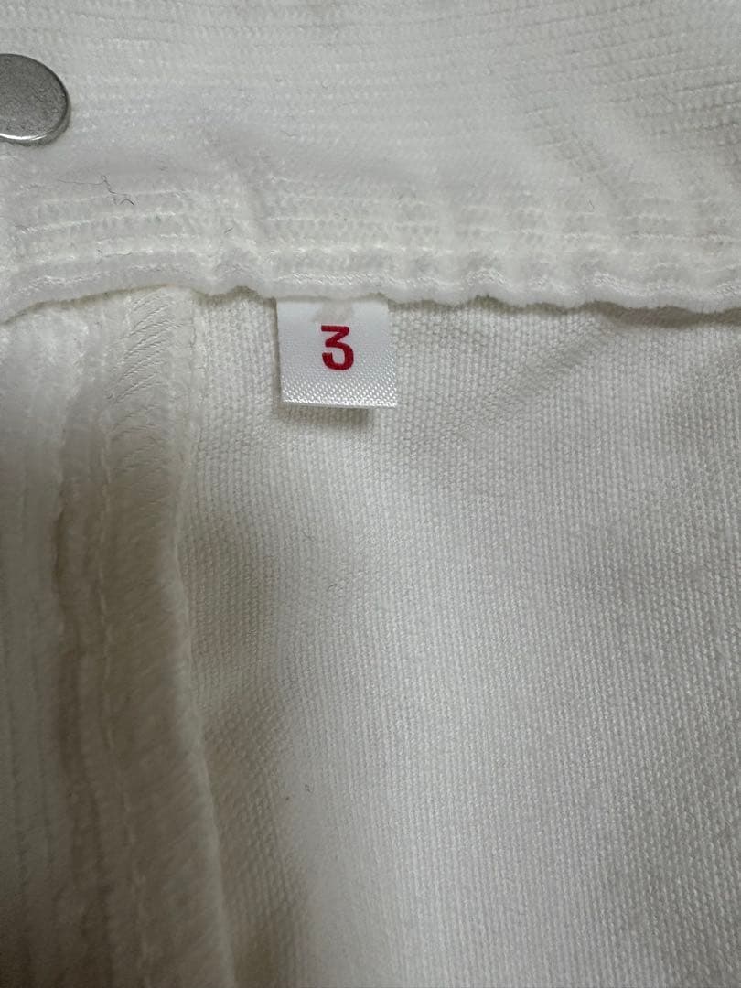 【試着のみ】ハリウッドランチマーケット コーデュロイ ハーフパンツ ３　ホワイト