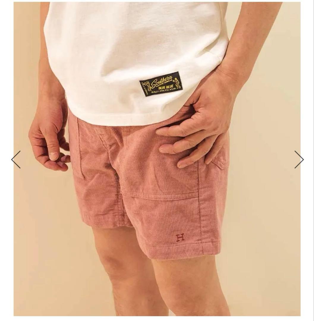 【試着のみ】ハリウッドランチマーケット コーデュロイ ハーフパンツ ３　ホワイト