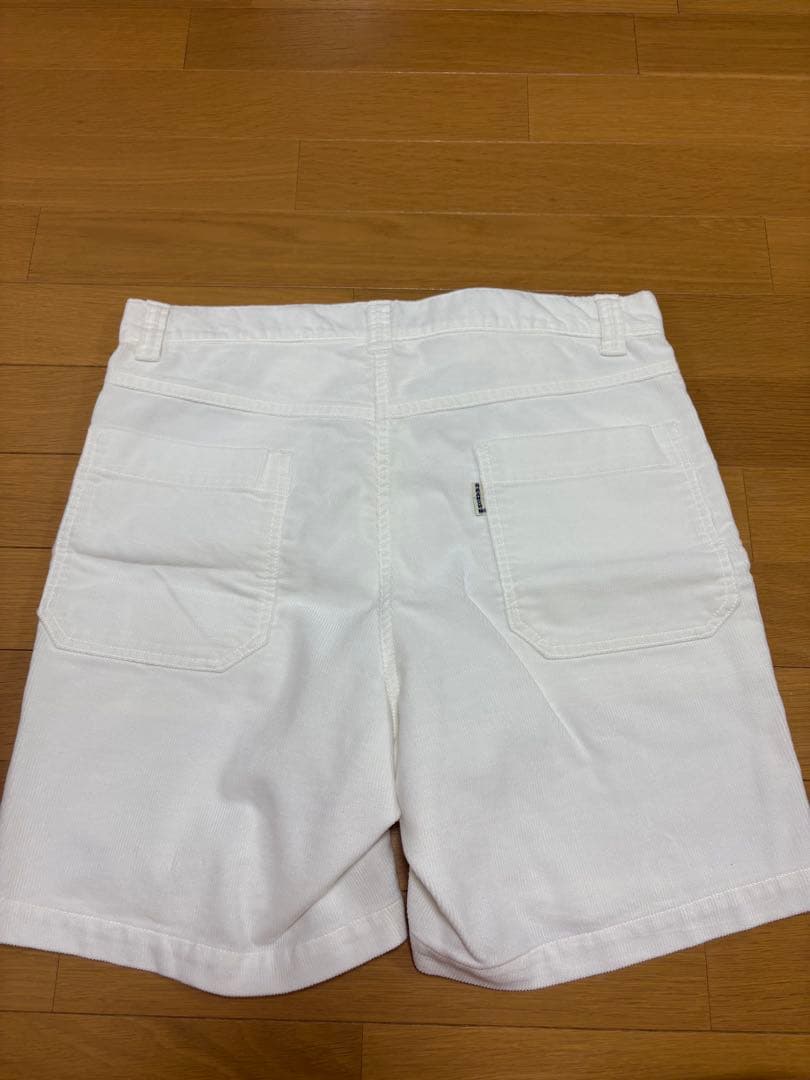 【試着のみ】ハリウッドランチマーケット コーデュロイ ハーフパンツ ３　ホワイト