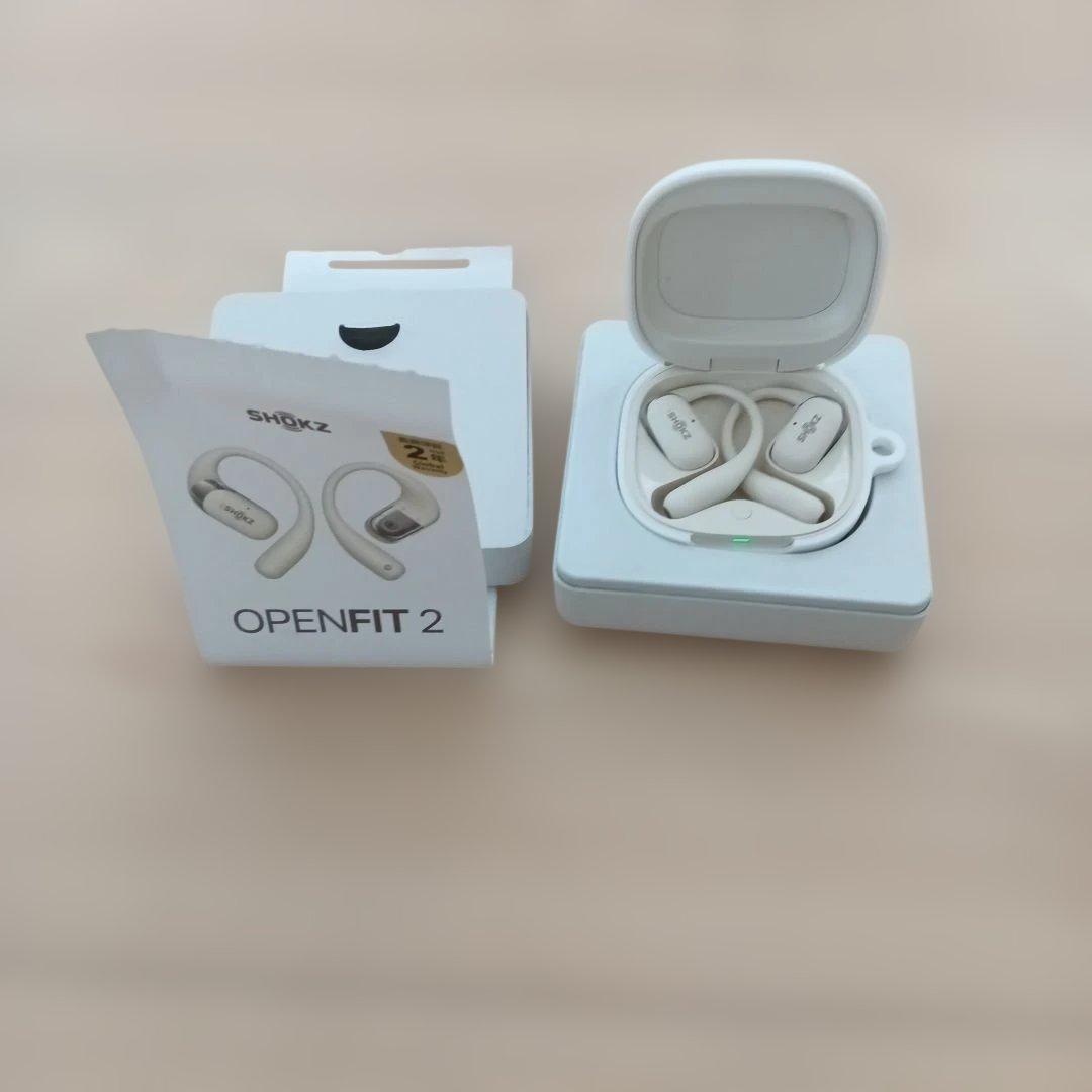 Shokz OPENFIT 2 ホワイト 骨伝導イヤホン　シリコンカバー付き