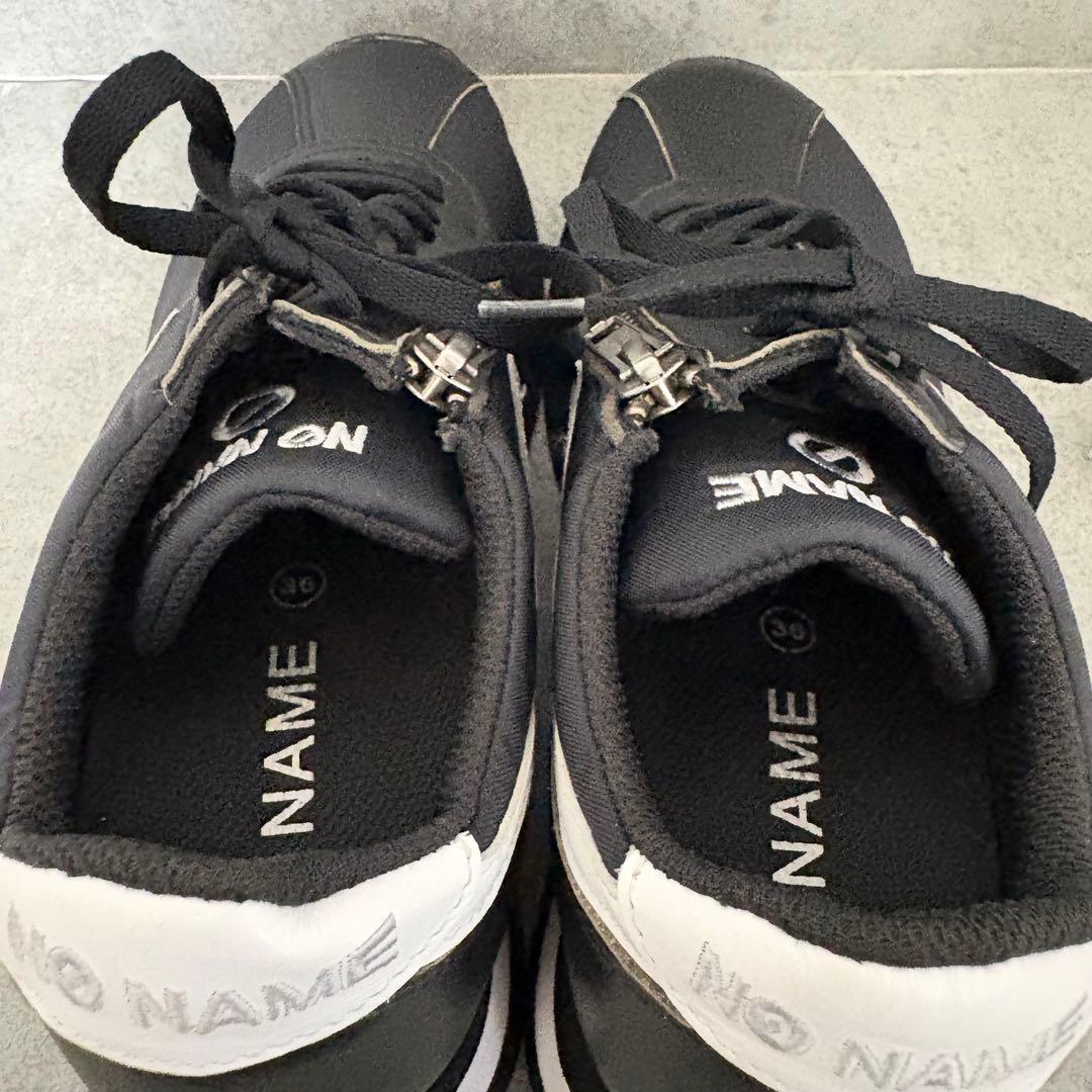 【最終価格】ノーネーム 美品 スピードジョガー 厚底 スニーカー レザー 黒36