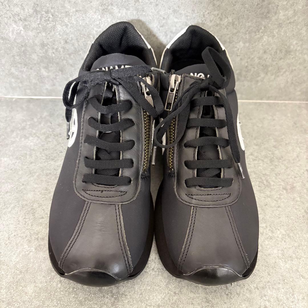 【最終価格】ノーネーム 美品 スピードジョガー 厚底 スニーカー レザー 黒36