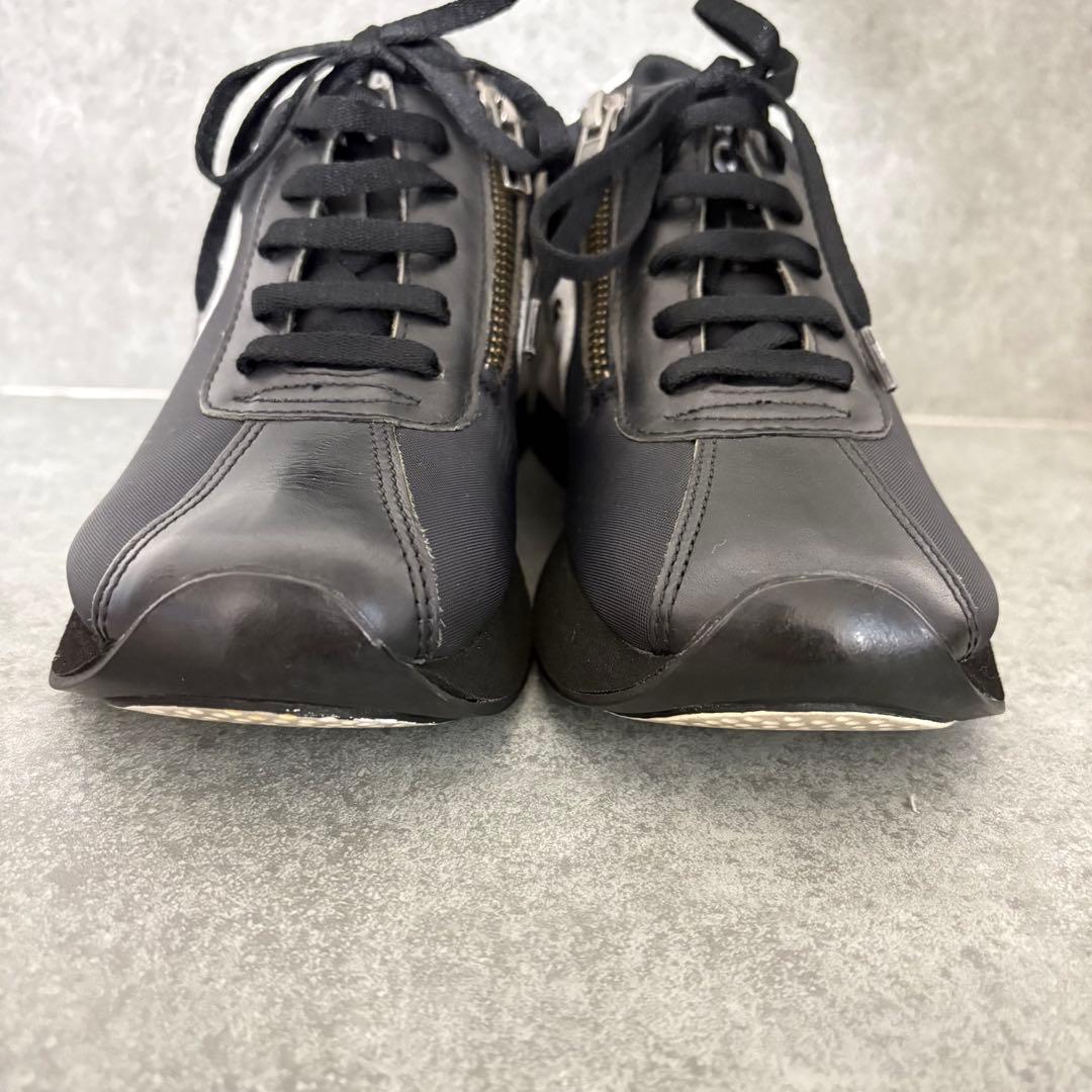 【最終価格】ノーネーム 美品 スピードジョガー 厚底 スニーカー レザー 黒36