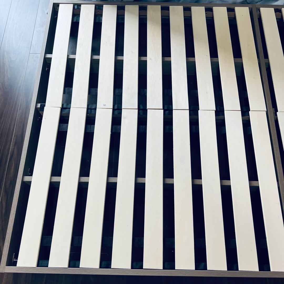 直接引取 東京都 RASIK セミダブル ベッドフレーム LED照明 グレージュ