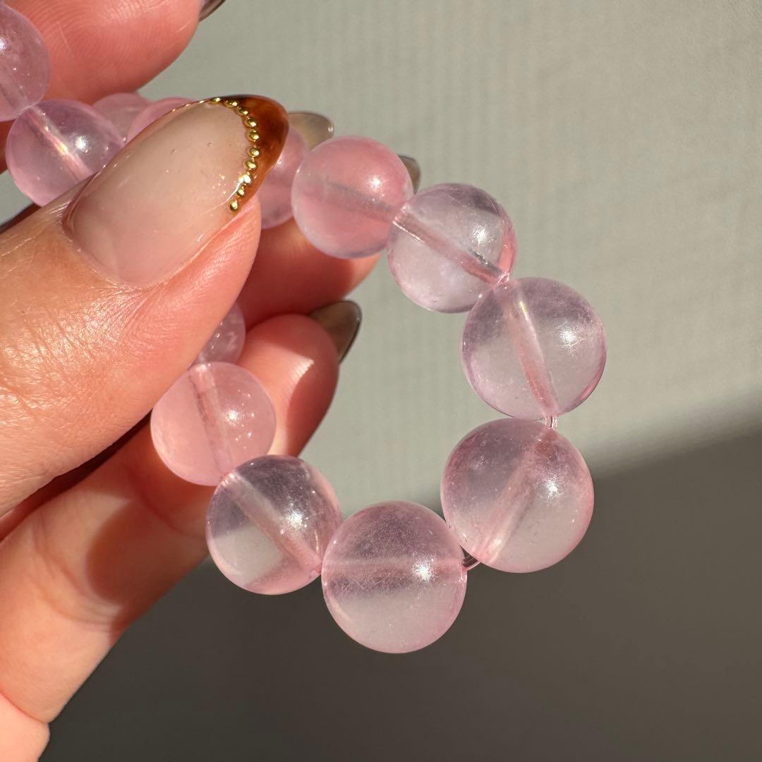 一点物　天然石　ピンク　モルガナイト　ブレスレット