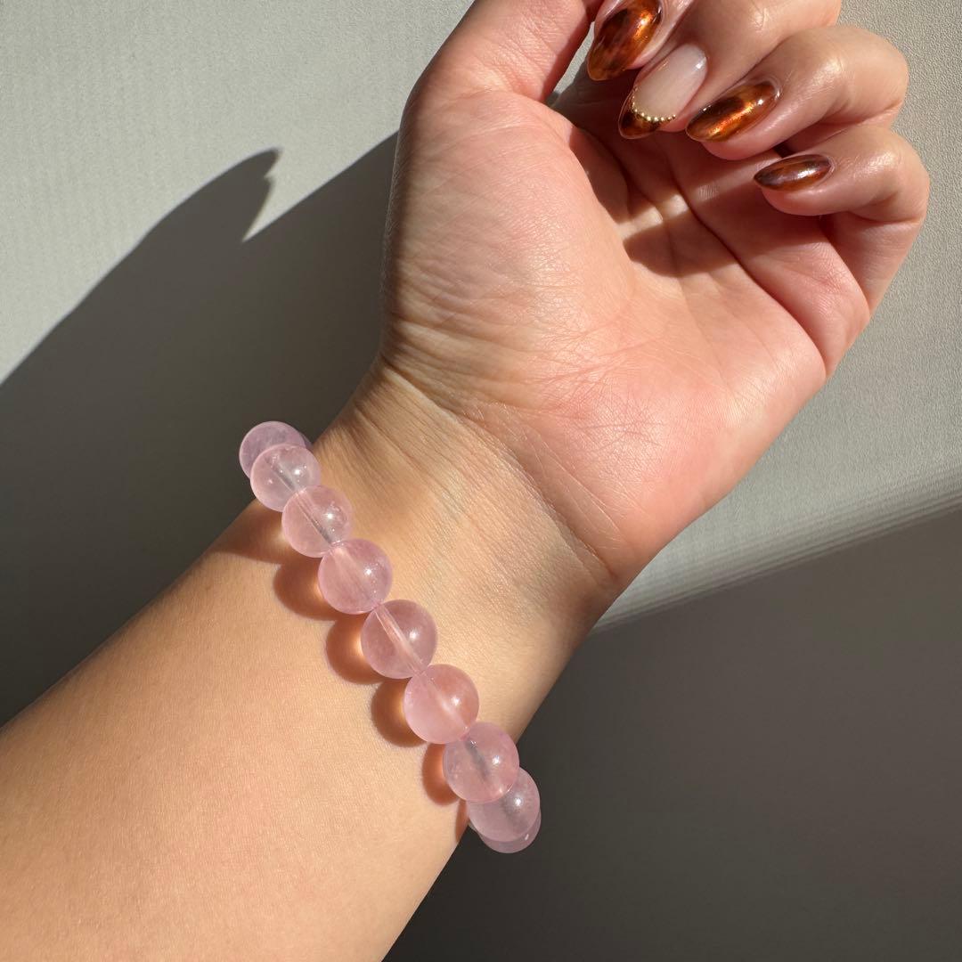 一点物　天然石　ピンク　モルガナイト　ブレスレット