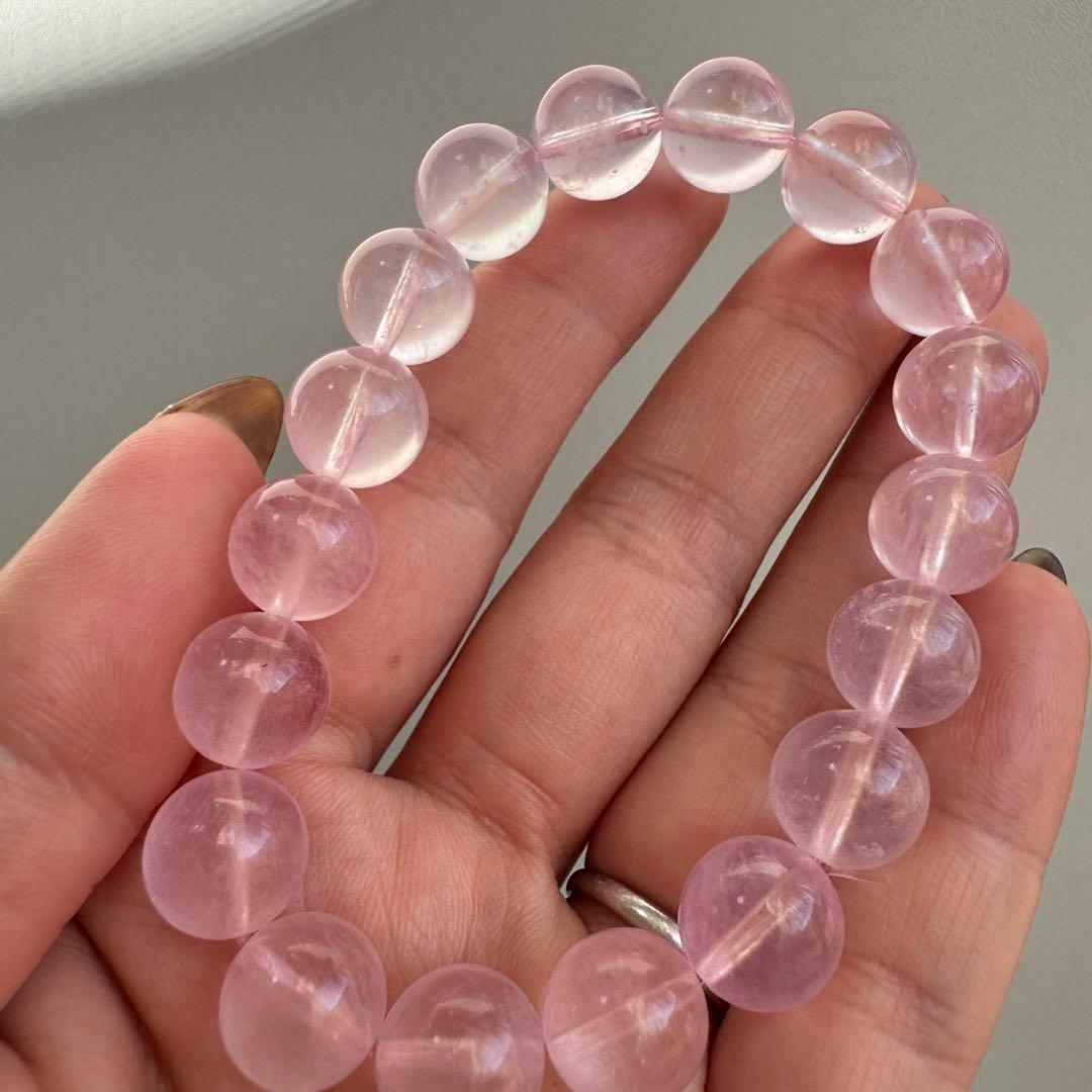 一点物　天然石　ピンク　モルガナイト　ブレスレット