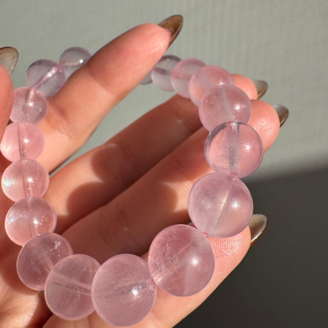 一点物　天然石　ピンク　モルガナイト　ブレスレット