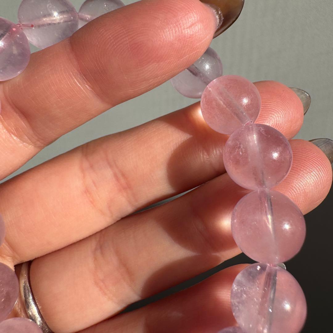 一点物　天然石　ピンク　モルガナイト　ブレスレット