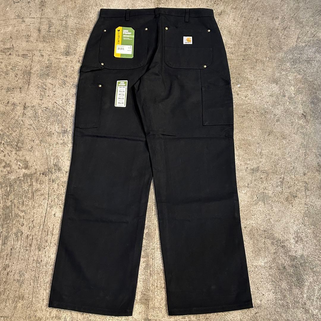 新品 Carhartt カーハート B01 ダック ダブルニー パンツ 黒W34