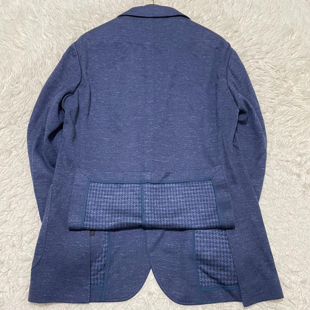 希少50サイズ リングヂャケット ソフトツイード テーラードジャケット ブルー
