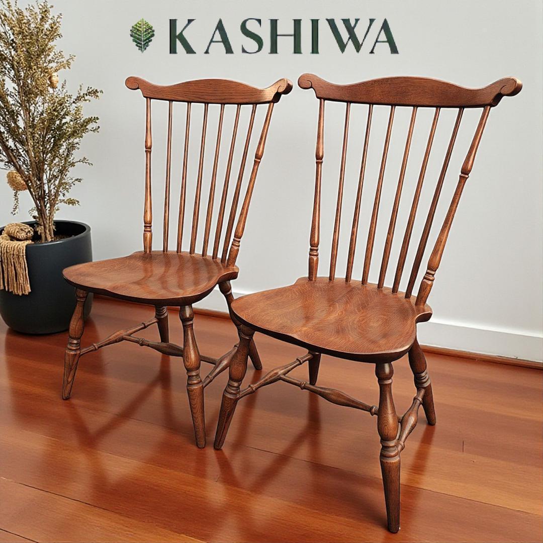 柏木工 ウィンザーチェア ダイニング ハイバック オーク材 2脚セット
