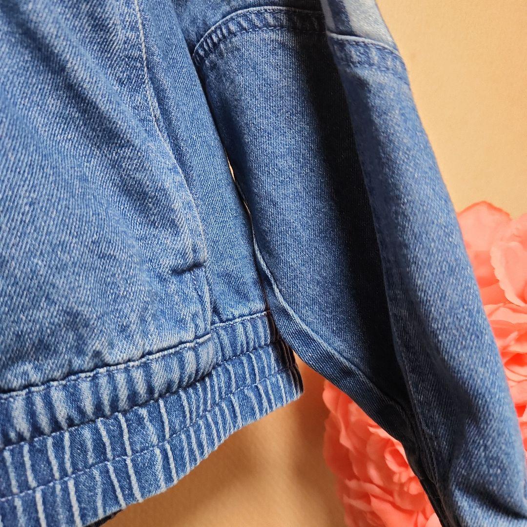 アディダス デニムクロップド トラックトップ ハーフジップ XL ジャケット