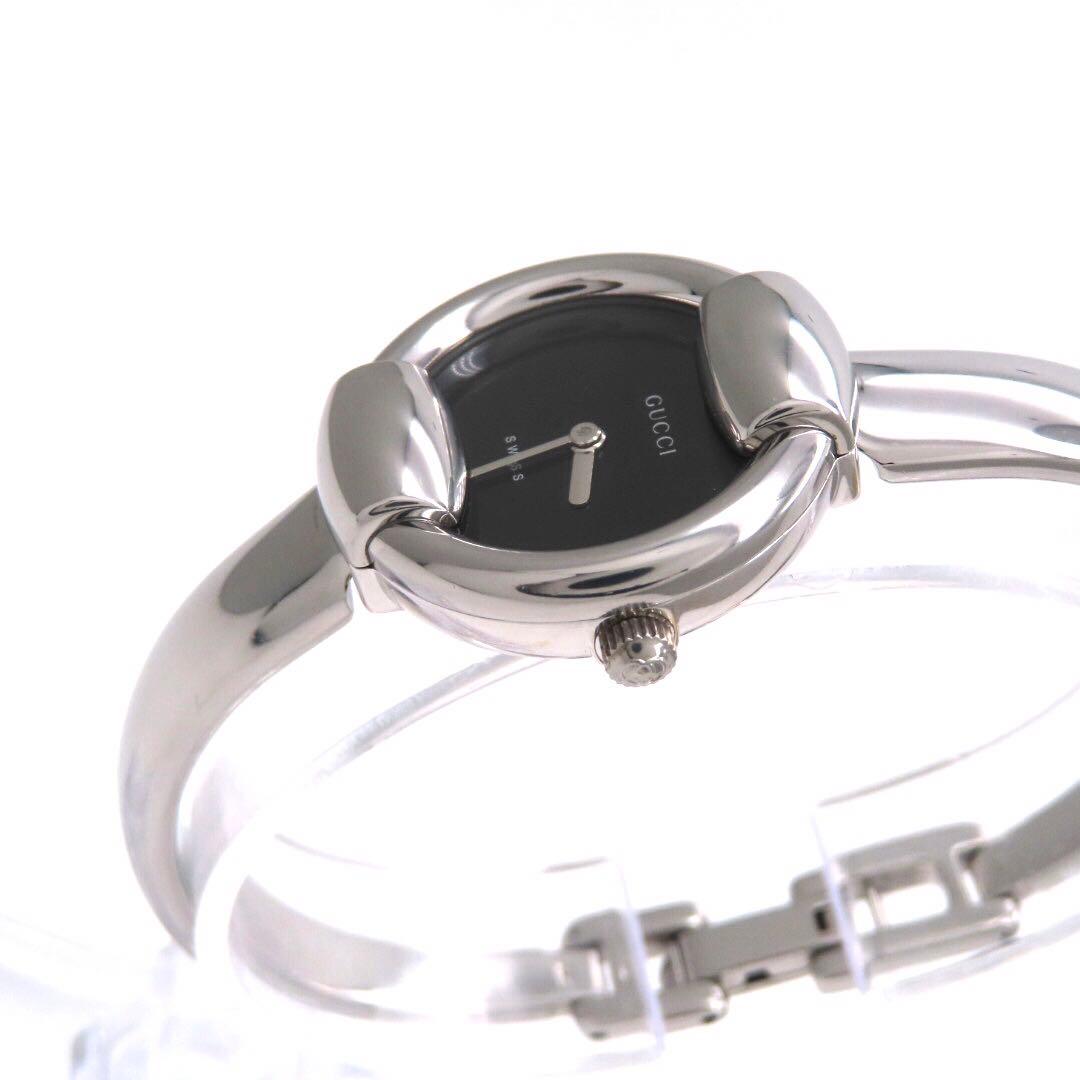 美品 1400L GUCCI グッチ 時計 ブラック バングル レディース