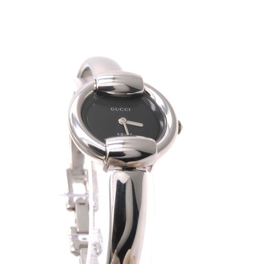 美品 1400L GUCCI グッチ 時計 ブラック バングル レディース