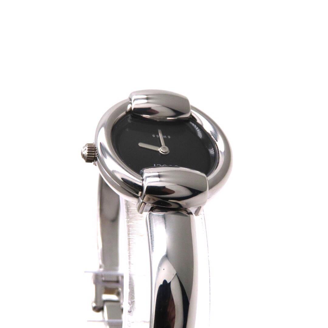 美品 1400L GUCCI グッチ 時計 ブラック バングル レディース