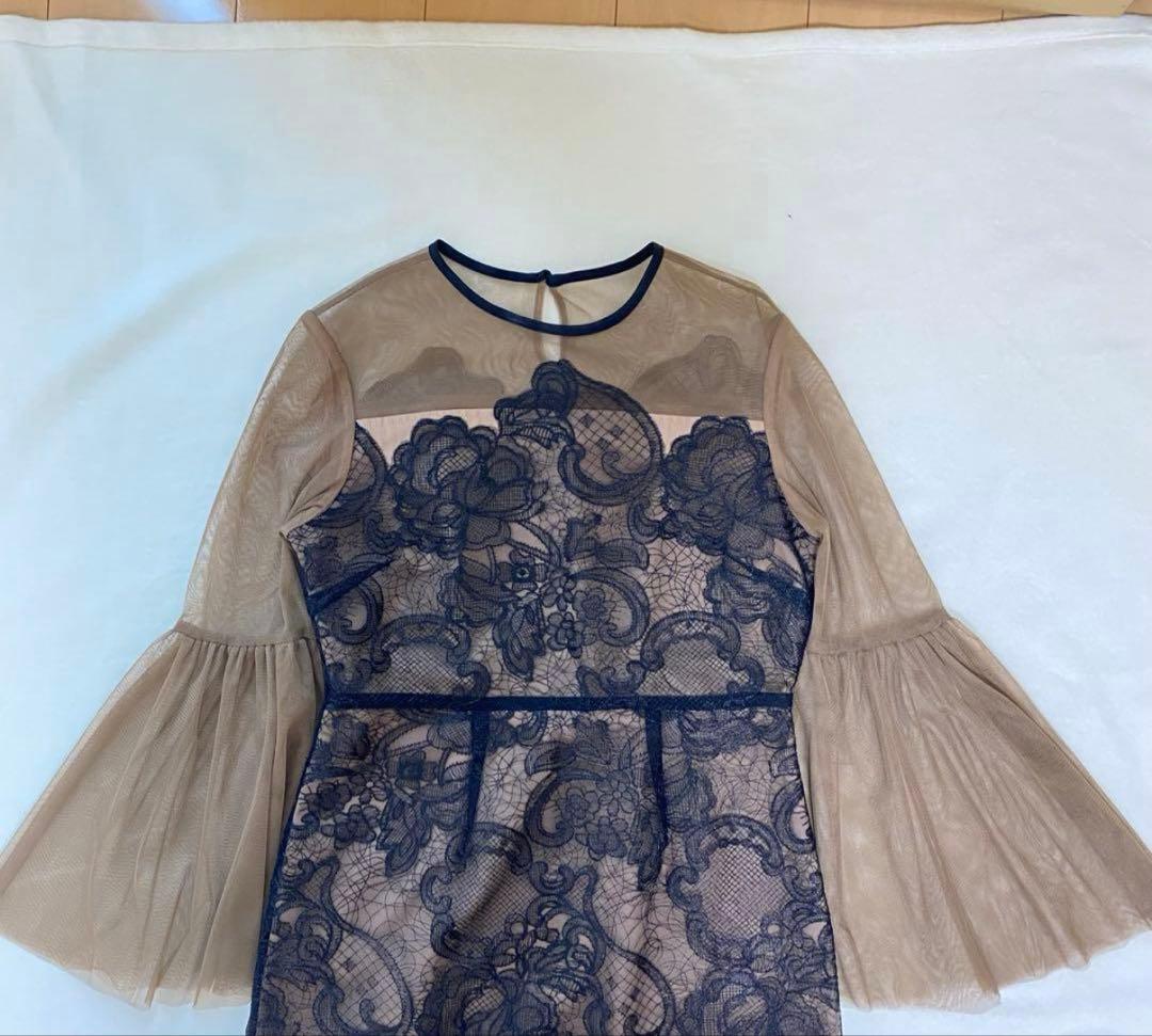 Leja シアープリーツスリーブIラインワンピースドレス オケージョン お呼ばれ