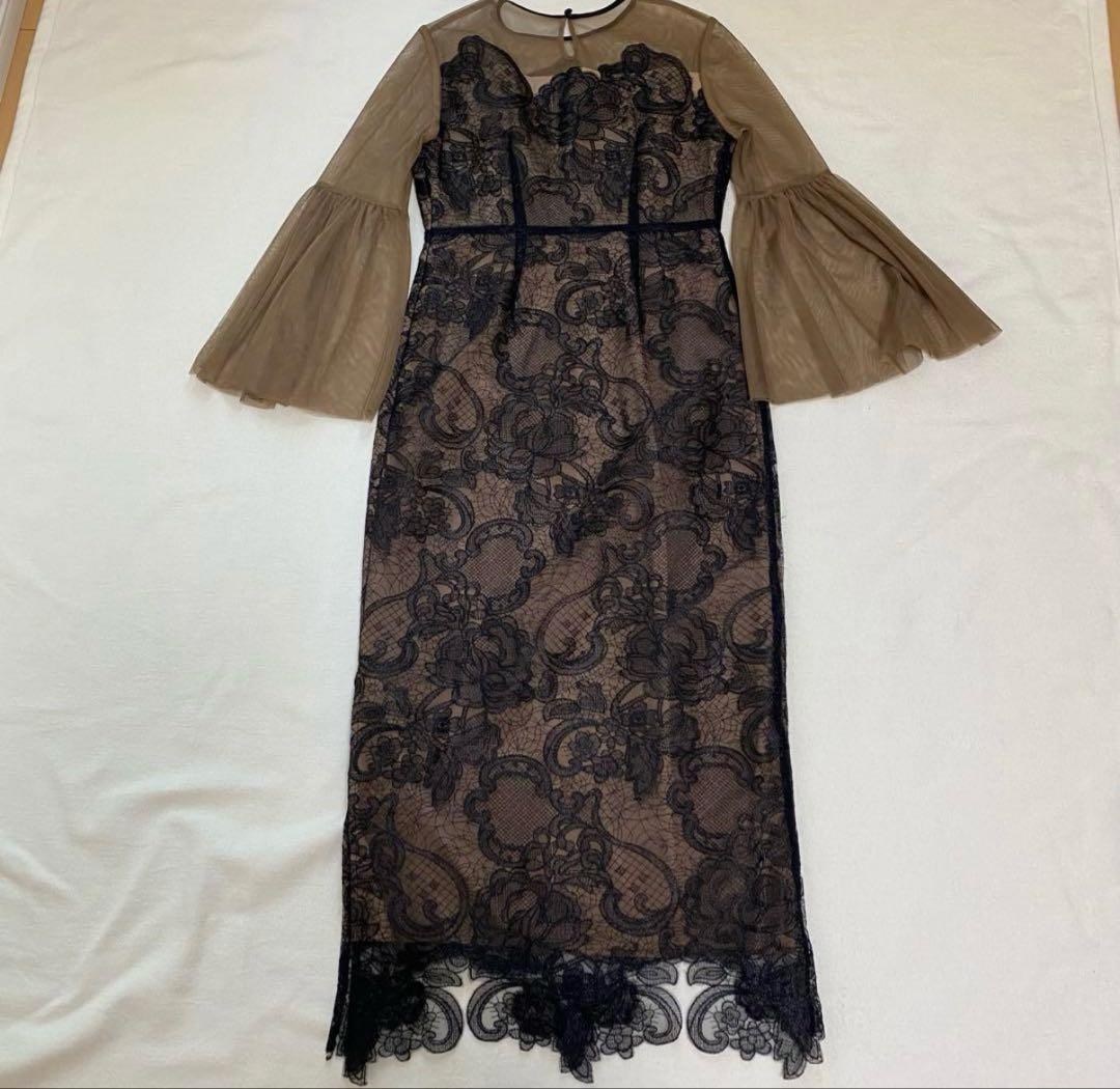 Leja シアープリーツスリーブIラインワンピースドレス オケージョン お呼ばれ