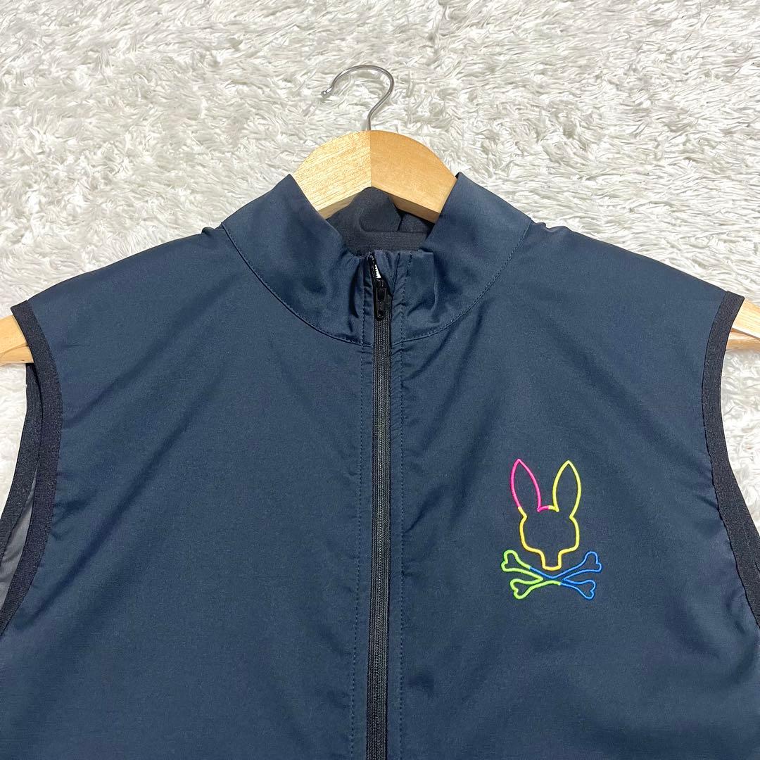 ✨未使用級✨サイコバニー ゴルフウェア ベスト ナイロン ネイビー Lサイズ
