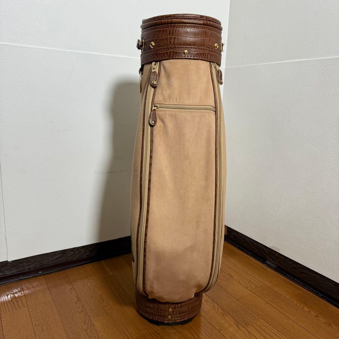 【美品】　伊太利屋　クロコ型押し　キャディバッグ　日本製