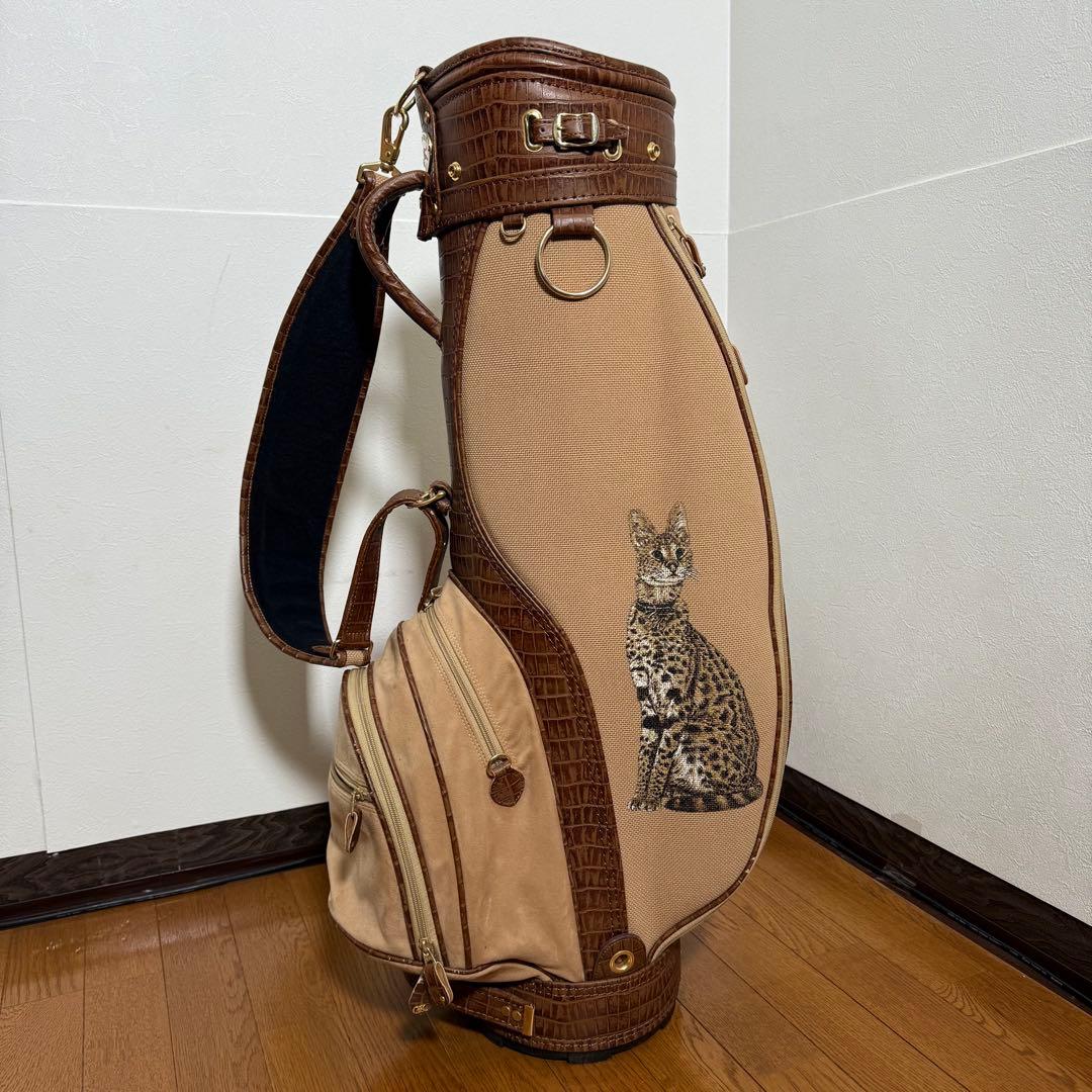 【美品】　伊太利屋　クロコ型押し　キャディバッグ　日本製