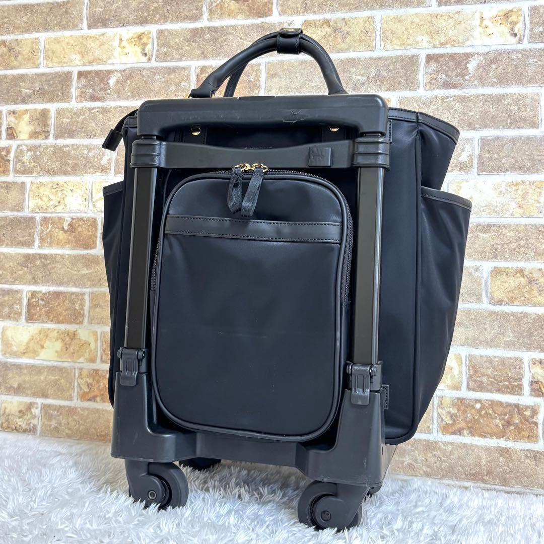 【美品】 スワニー 近沢レース店コラボ ノワール キャリーバッグ 4輪 15L