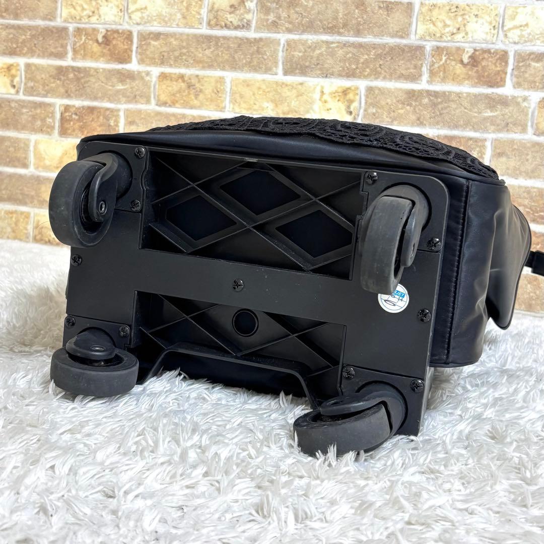 【美品】 スワニー 近沢レース店コラボ ノワール キャリーバッグ 4輪 15L