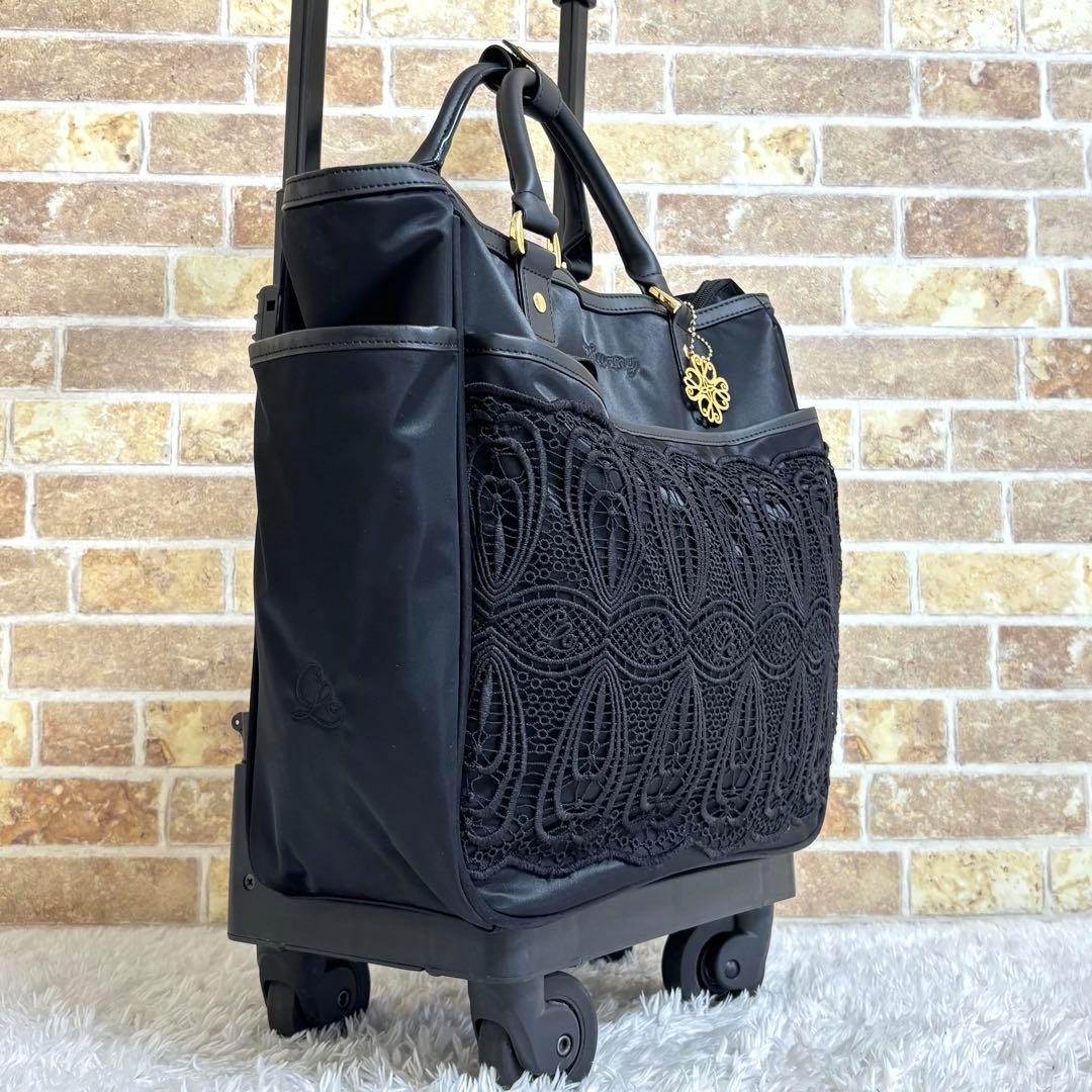 【美品】 スワニー 近沢レース店コラボ ノワール キャリーバッグ 4輪 15L