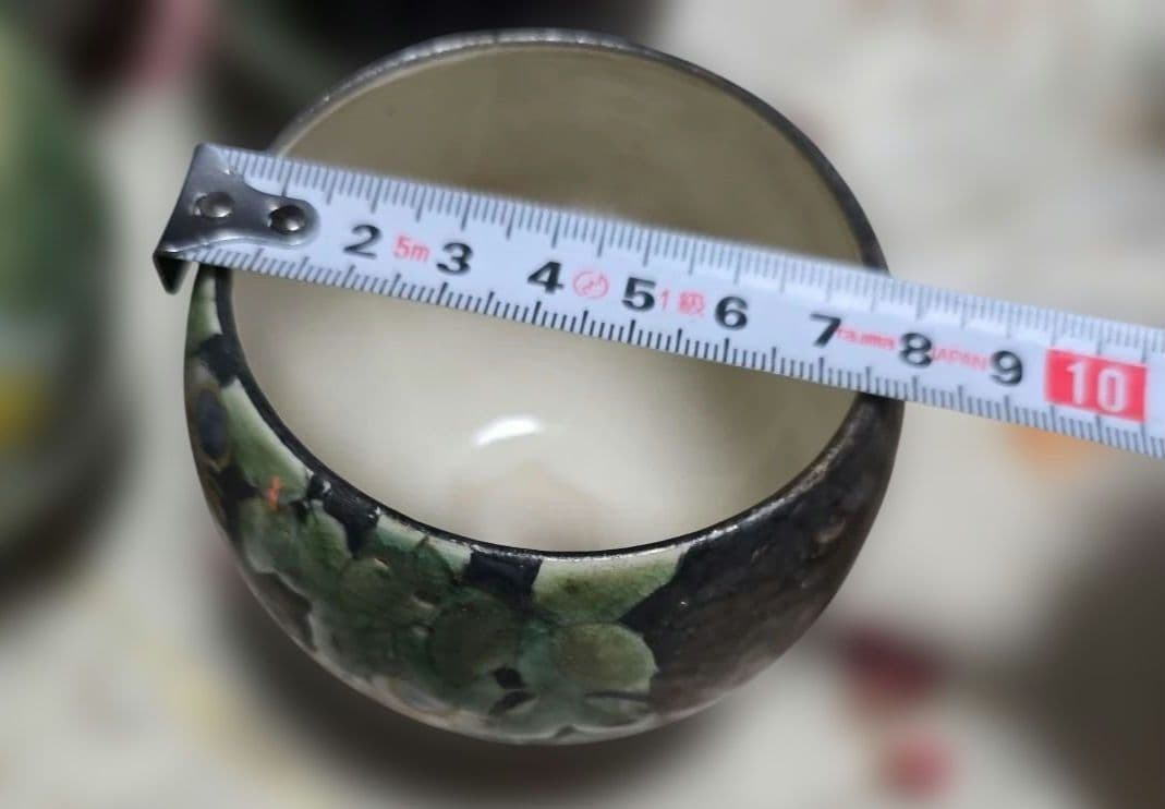 清水焼陶あん窯絵がわり玉湯のみ４客彩な花柄 湯飲みセット