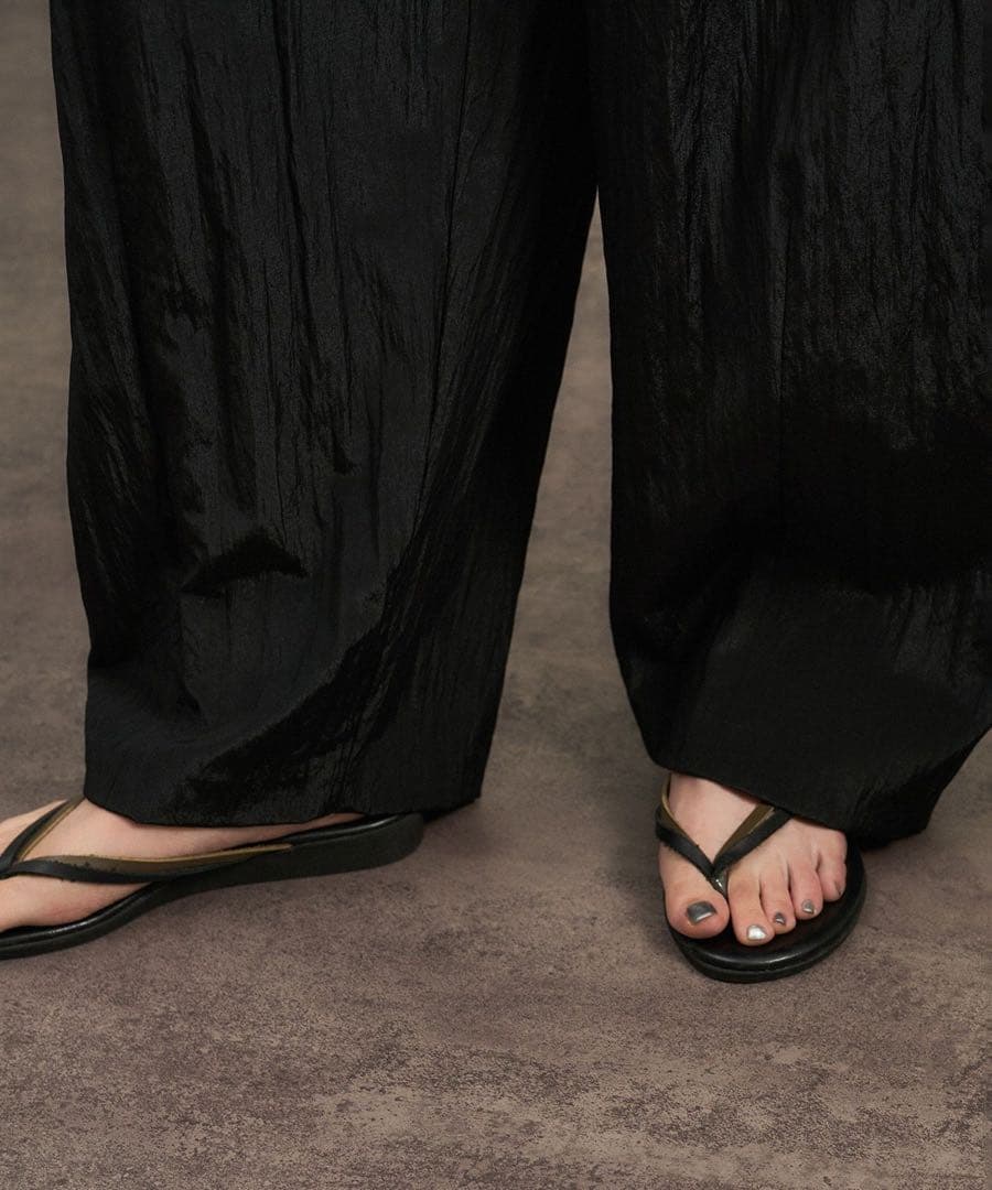 SALON adam et rope' ウールナイロンワッシャーパンツ