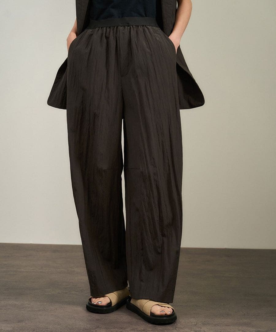 SALON adam et rope' ウールナイロンワッシャーパンツ