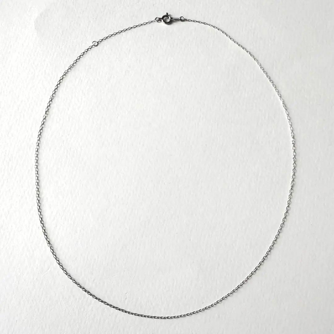 Pt850 プラチナ 40cm 小豆チェーンネックレス シンプル